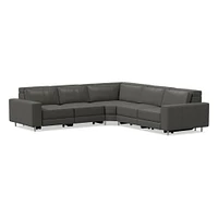 Axel Motion 119" 5-Piece Sectional, Saddle Leather, Nut, Dark Bronze