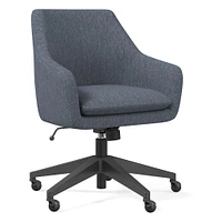 Helvetica Office Chair, Performance Coastal Linen, Pebble, Dark Bronze