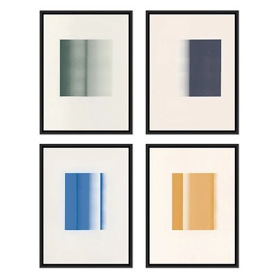 Color Form, Set of 4, 18X24, Canvas Floater, Black Wood Frame