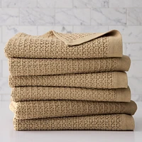 Plush Waffle Towel, Camel, Set of 4 (4 Bath Towels)