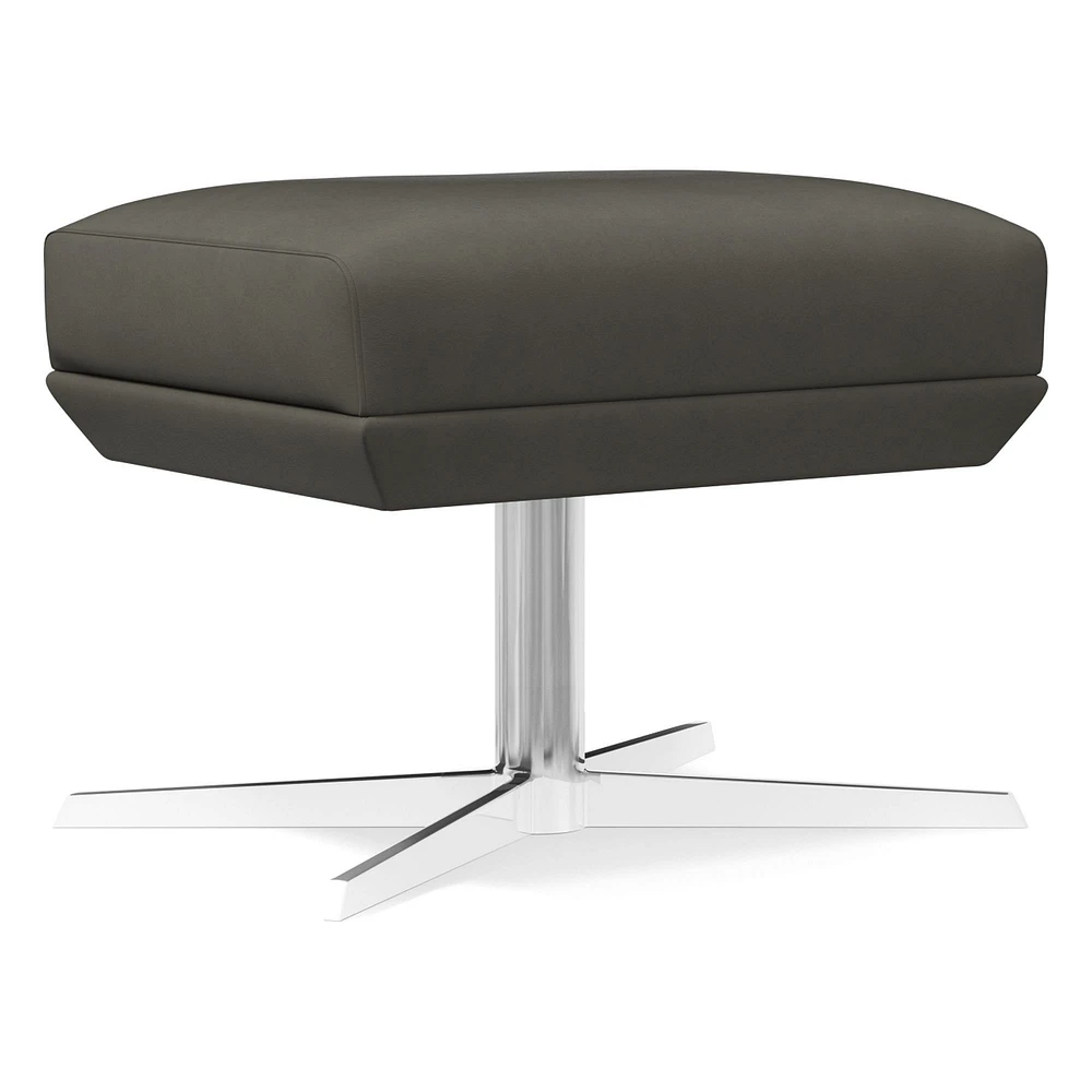 Austin Swivel Ottoman, Poly, Saddle Leather, Nut, Dark Bronze