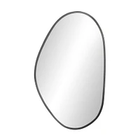 Asymmetrical Accent Iron Wall Mirror, Antique Brass