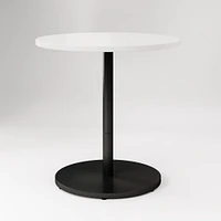 Orbit Restaurant Round Dining Table, Quartz, Gray Concrete, Brass, 24"