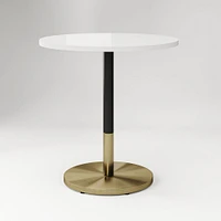 Orbit Restaurant Round Dining Table, Quartz, Gray Concrete, Brass, 24"