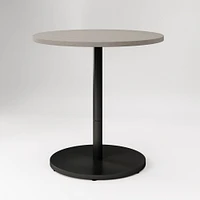 Orbit Restaurant Round Dining Table, Quartz, Gray Concrete, Brass, 24"