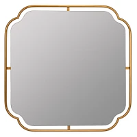 Floating Frame Square Metal Wall Mirror, Gold