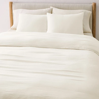 European Flax Linen Full/Queen Duvet, White