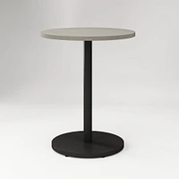 Orbit Restaurant Round Dining Table, Quartz, Gray Concrete, Brass, 24"