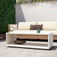 Calla 48" Indoor/Outdoor Coffee Table, Concrete, Alabaster