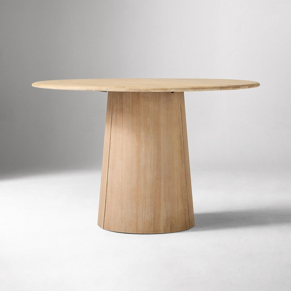 Anton Solid Wood 48" Round Table, Wood, Burnt Wax