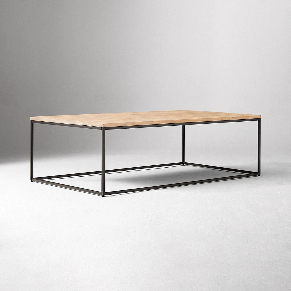 Streamline 44" Coffee Table, Cerused White, Dark Bronze