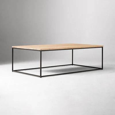 Streamline 44" Coffee Table, Cerused White, Dark Bronze