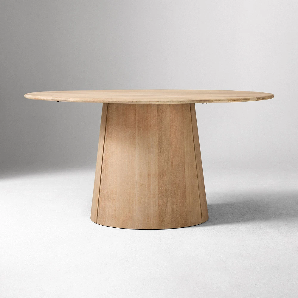 Anton Solid Wood 48" Round Table, Wood, Burnt Wax