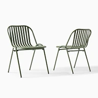 Santa Cruz Outdoor Stacking Dining Chair, Forest Green, Set of 2