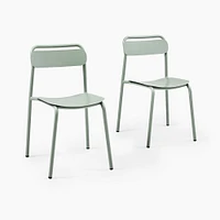 Outdoor Metal Stacking Dining Chair, Lush, Set of 2