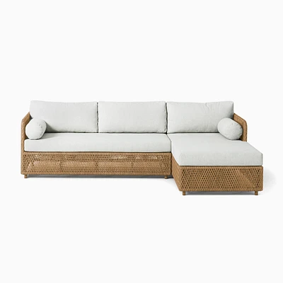 Coastal Outdoor 98 2-Piece Chaise Sectional, Natural