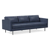 Axel 89" Sofa, Sierra Leather, Snow, Metal