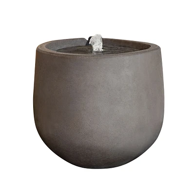 Geo Indoor/Outdoor Fountain, Round, Brown