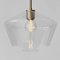 Sculptural Glass Shade, Geo Mini, Clear 6"