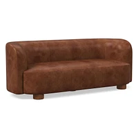 Laurent 76" Sofa, Saddle Leather, Nut, Bld