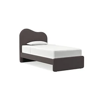 Alba Asymmetric Upholstered Bed, Full, Yarn Dyed Linen Weave, Alabaster