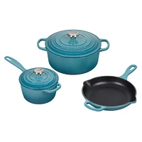 Le Creuset Signature Cookware Set, 5-Piece, White