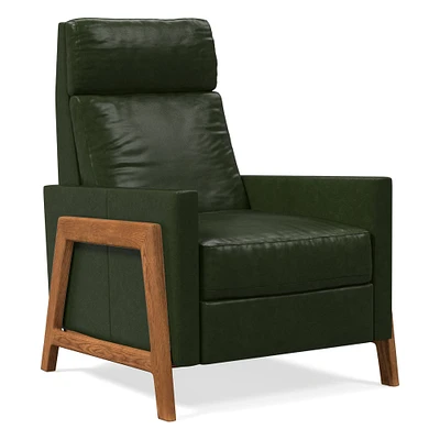 Spencer Recliner, Poly, Saddle Leather, Nut, Walnut