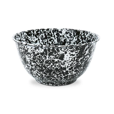 Marble/Splatter Large Salad Bowl, Gray Splatter