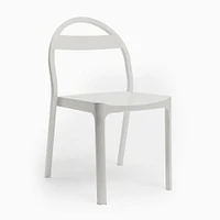 Gable Metal Stacking Chair, Aluminum, Oyster