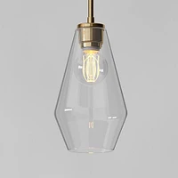 Sculptural Glass Shade, Geo Mini, Clear 6"