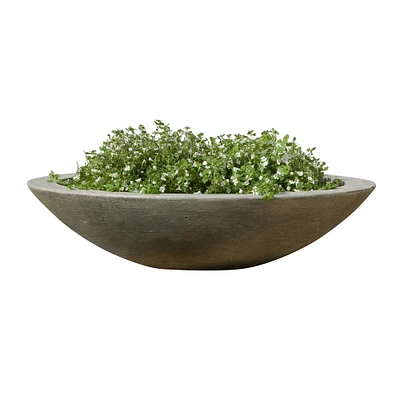 Zen Cast Stone Bowl Planter, Small, 23"D x 6"H