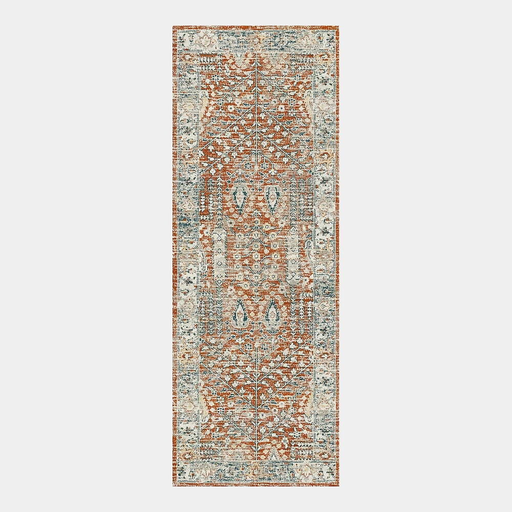 Distressed Nadine Handwoven Rug, 5x8, Icy Teal