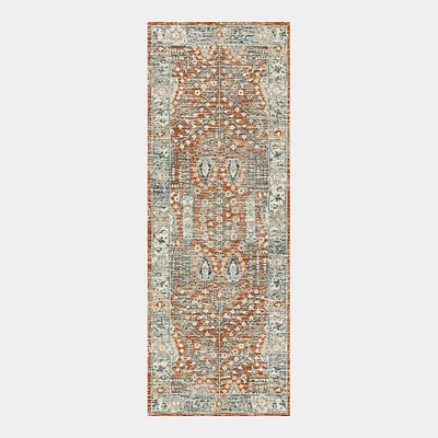 Distressed Nadine Handwoven Rug, 5x8, Icy Teal