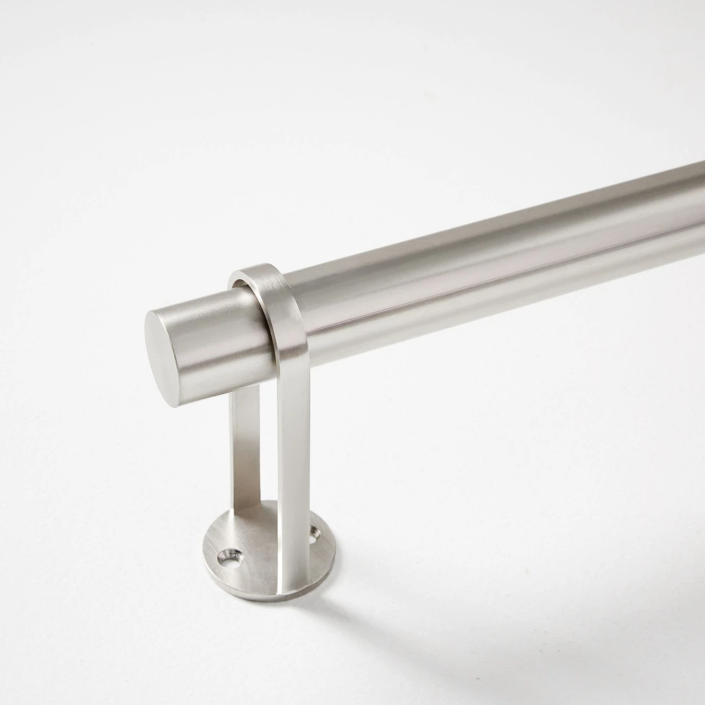Simple Metal Curtain Rod, Antique Brass, 28"-48"