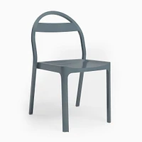 Gable Metal Stacking Chair, Aluminum, Oyster