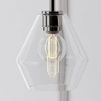 Sculptural Glass Shade, Geo Mini, Clear 6"