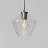 Sculptural Glass Shade, Geo Mini, Clear 6"