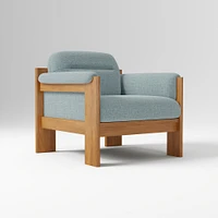 Gunnison Lounge Chair, Yarn Dyed Linen Weave Alabaster, Acorn