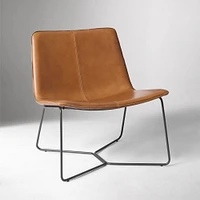 Slope Leather Lounge Chair, Saddle Leather, Nut, Charcoal