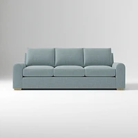 Hadley 86" Sofa Bench, Deluxe Velvet, Frost Gray, Al