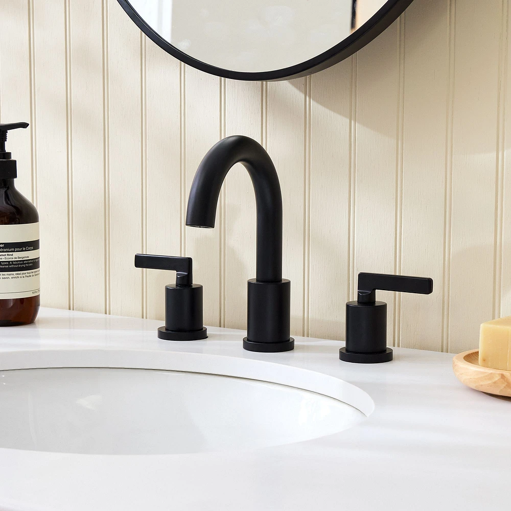 Jackson Widespread Gooseneck Bathroom Faucet Set, Antique Brass
