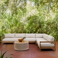 Hargrove Outdoor 132 in 4-Piece L-Shaped Sectional, Reef