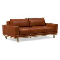 Dewitt 76" Sofa, Vegan Leather, Saddle, Blonde