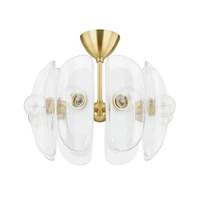 Doyers 22" Aged Brass 8-Light Semi-Flush Mount