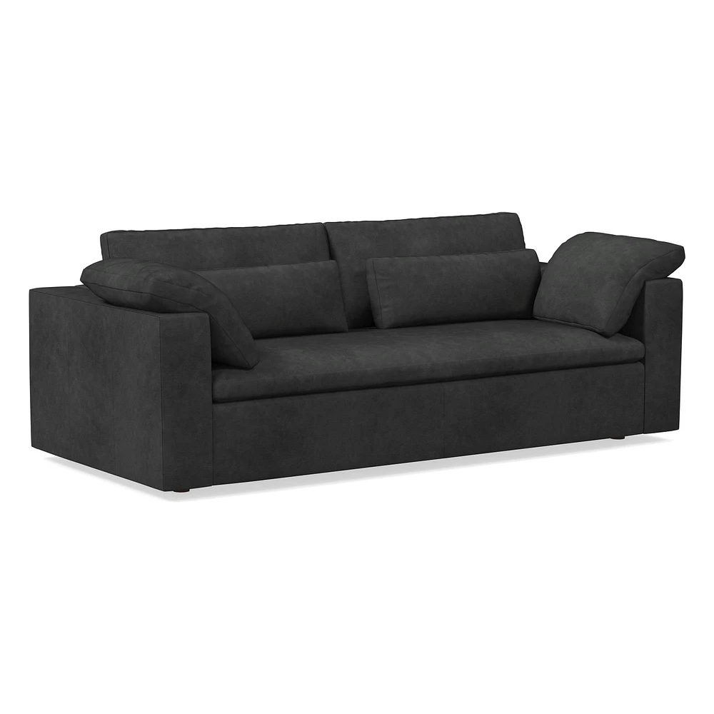 Harmony Modular 82" Bench Cushion Sofa, Standard Depth, Saddle Leather, Nut