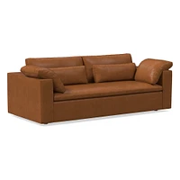 Harmony Modular 82" Bench Cushion Sofa, Standard Depth, Saddle Leather, Nut