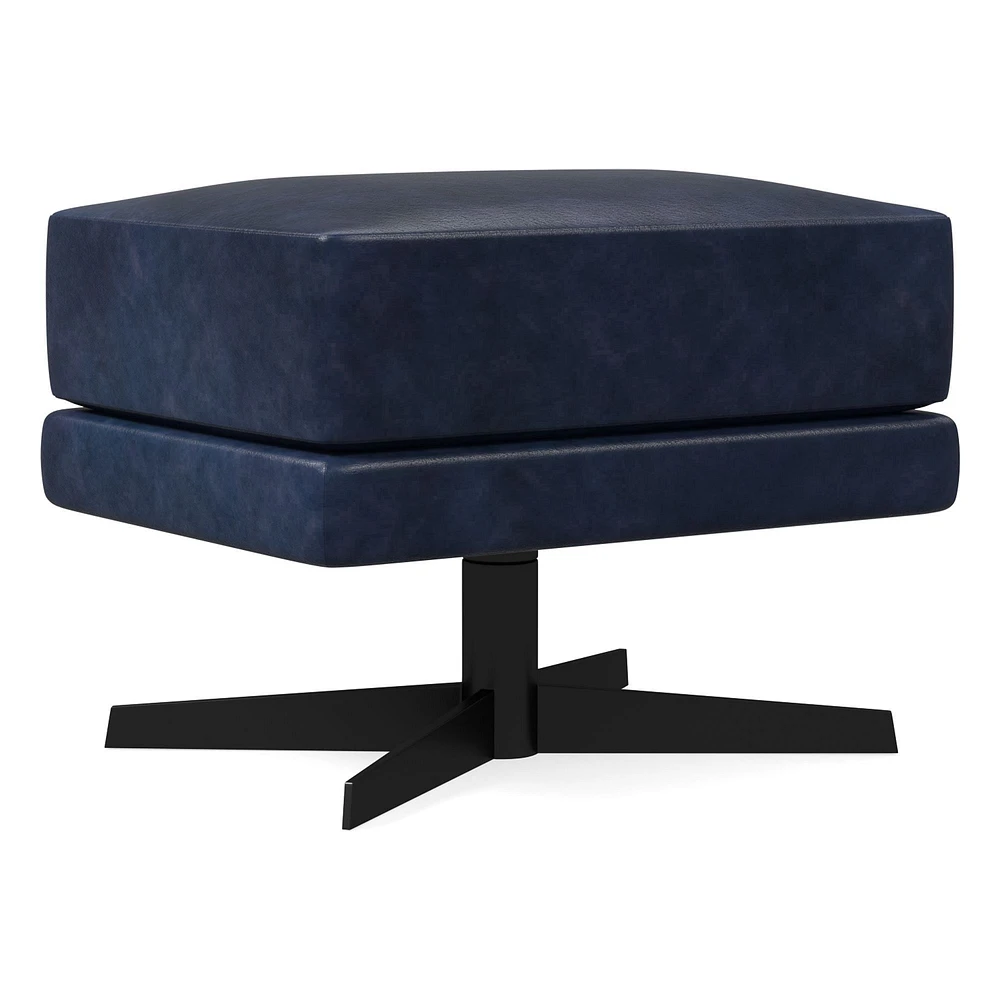 Viv High Back Swivel Chair Ottoman Saddle Leather Nut Dark Bronze