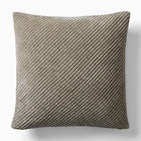 Corded Bias Velvet Pillow Cover, 20"x20", Sand