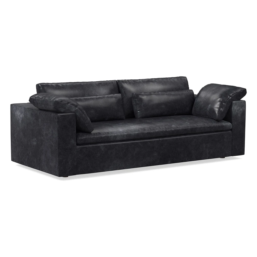 Harmony Modular 82" Bench Cushion Sofa, Standard Depth, Saddle Leather, Nut