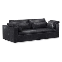Harmony Modular 82" Bench Cushion Sofa, Standard Depth, Saddle Leather, Nut